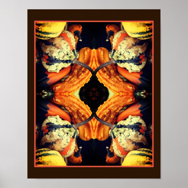 Färgglada dekorativa pumpor Abstrakt  Poster (Framsidan)