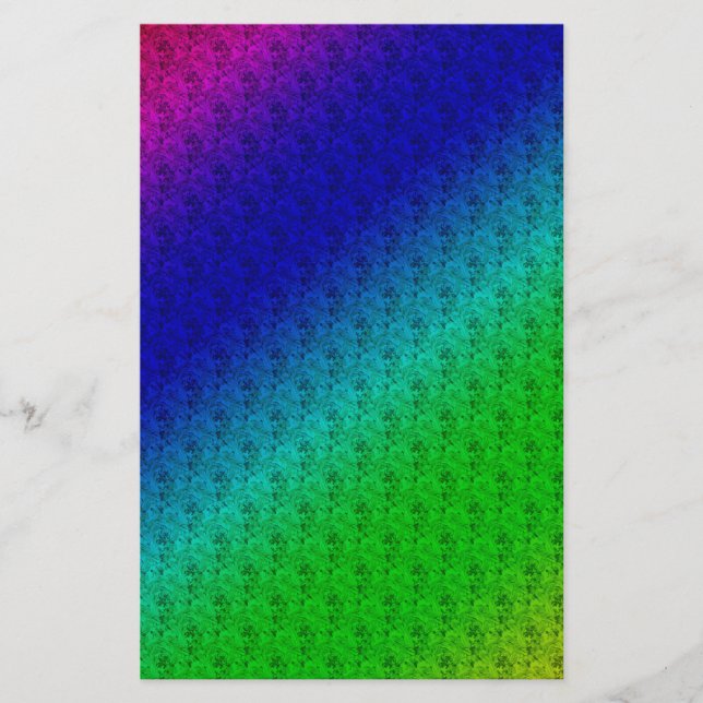 Färgglada diagonala ränder och blommor flygblad (Framsidan)