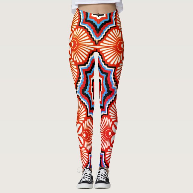 Färgglada Digitala 3D-Design Leggings – Perfekt Pa (Framsida)