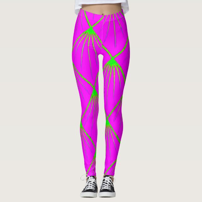 Färgglada Digitala 3D-Design Leggings – Perfekt Pa (Framsida)