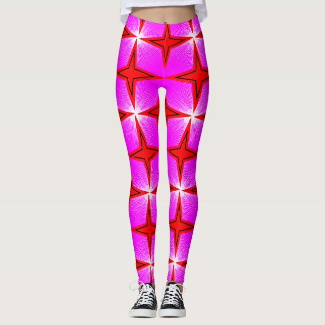 Färgglada Digitala 3D-Design Leggings – Perfekt Pa (Framsida)