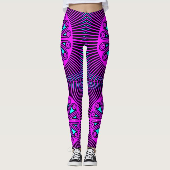 Färgglada Digitala 3D-Design Leggings – Perfekt Pa (Framsida)