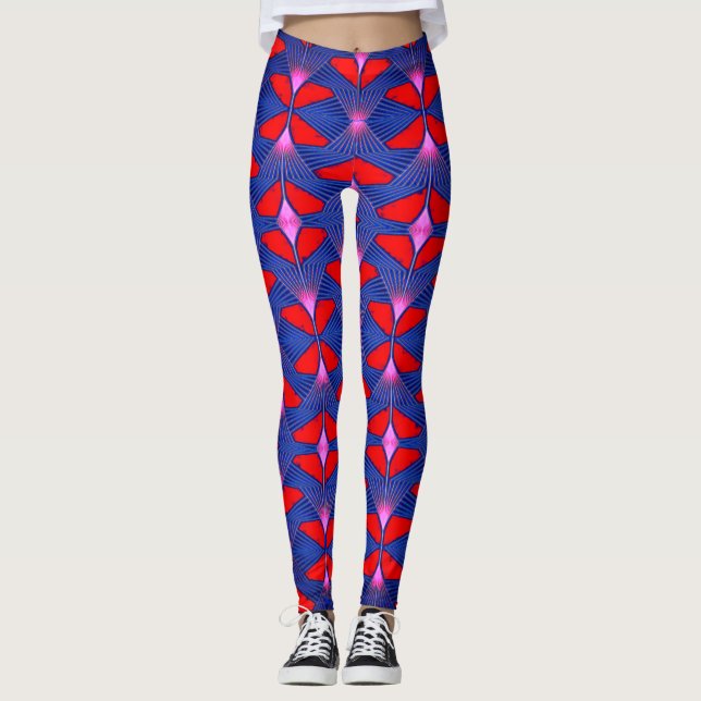 Färgglada Digitala 3D-Design Leggings – Perfekt Pa (Framsida)