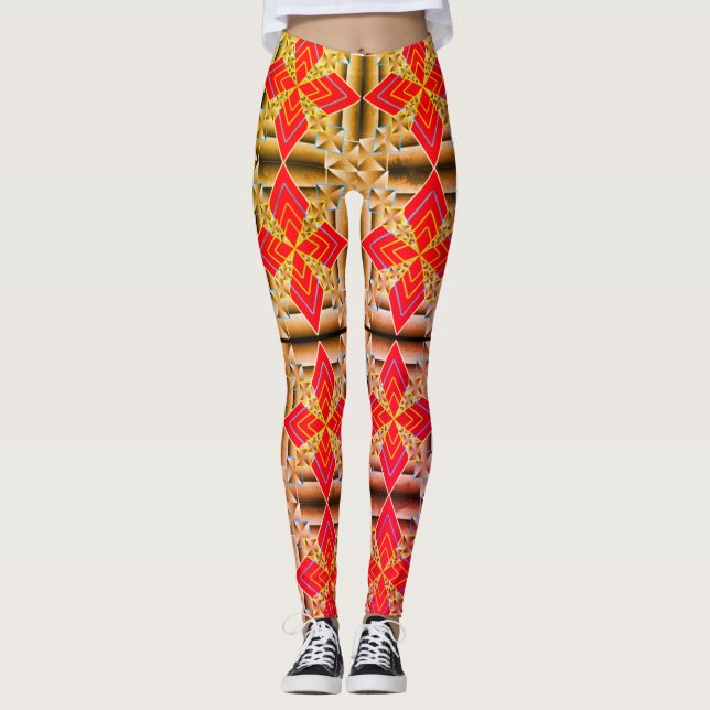Färgglada Digitala 3D-Design Leggings – Perfekt Pa (Framsida)