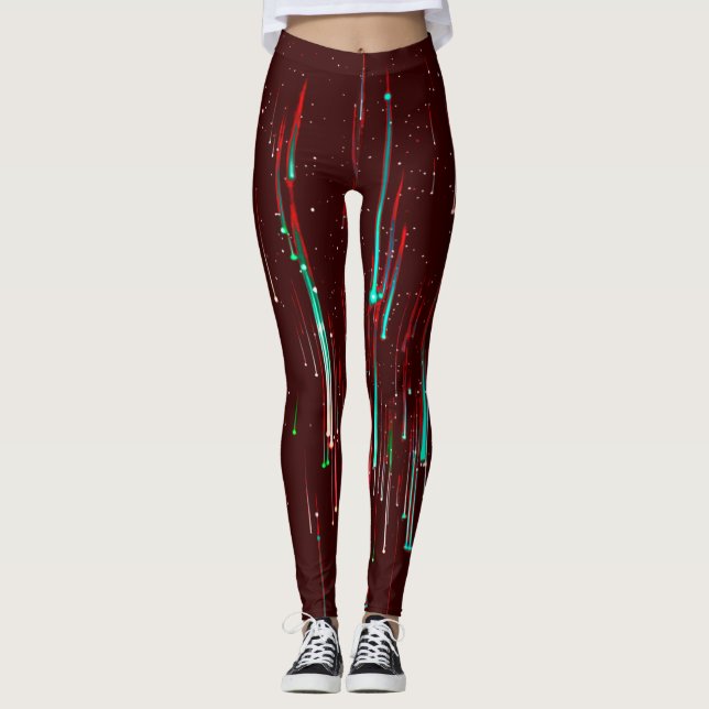 Färgglada Digitala 3D-Design Leggings – Perfekt Pa (Framsida)