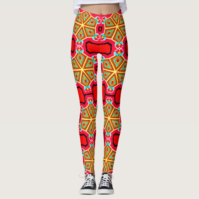 Färgglada Digitala 3D-Design Leggings – PerfLeggin (Framsida)