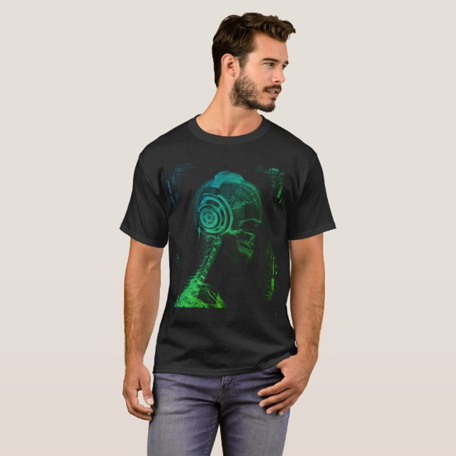Färgglada DJ, Röntgen Skalle Hörlurar, T Shirt (Hel framsida)