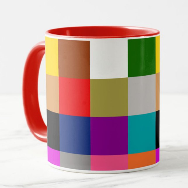 Färgglada djärva färgblock mönsterdesign  mugg (Skapare uppladdad)