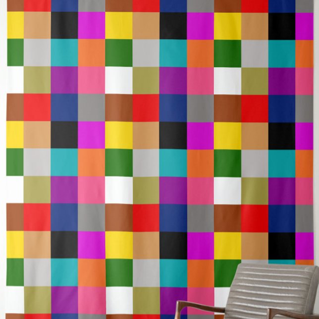 Färgglada djärva färgblock mönsterdesign  tyg (Skapare uppladdad)