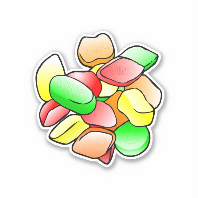 Färgglada engelska vin gummi dekal (Framsida)