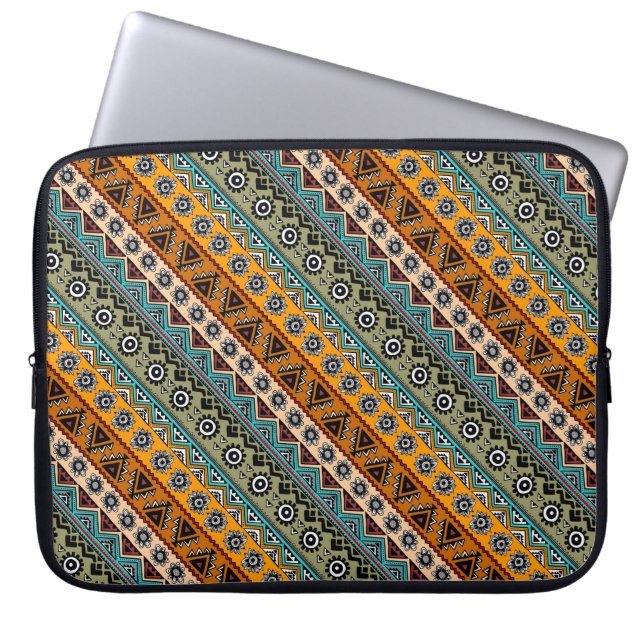 Färgglada etniska aztekiska mönster design laptop fodral (Framsidan)