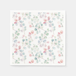 Färgglada eukalyptusbladspapper pappersservett