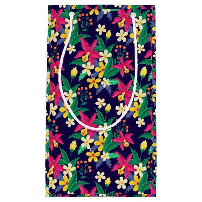Färgglada Exotiska Blommor Blad Mönster-23021 (Framsidan)