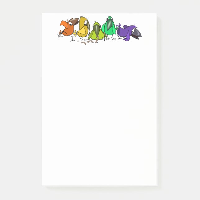 Färgglada Fågel Post-it® Notes Post-it Block (Framsida)