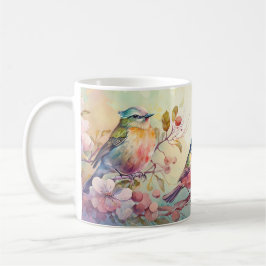 Färgglada fåglar kaffemugg