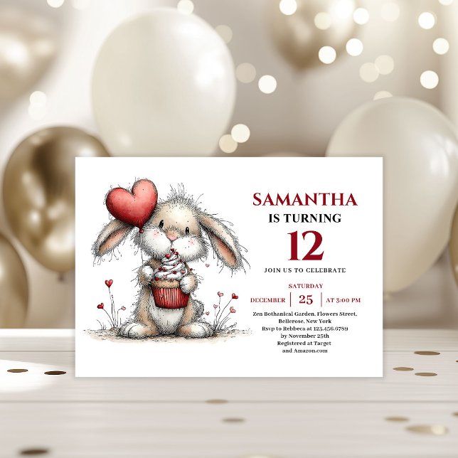 Färgglada fantasifulla kanindjur redigerbara barnk inbjudningar (Colorful whimsical animals edit kids birthday invitation

)