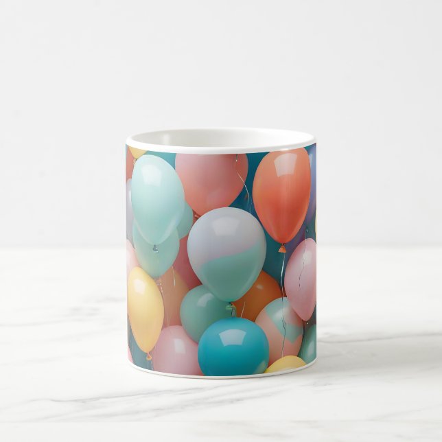Färgglada festballonger Mönster  Kaffemugg (Center)