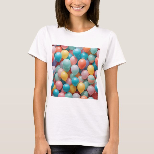 Färgglada festballonger Mönster  T Shirt (Framsida)