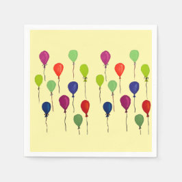 Färgglada festballonger pappersservett