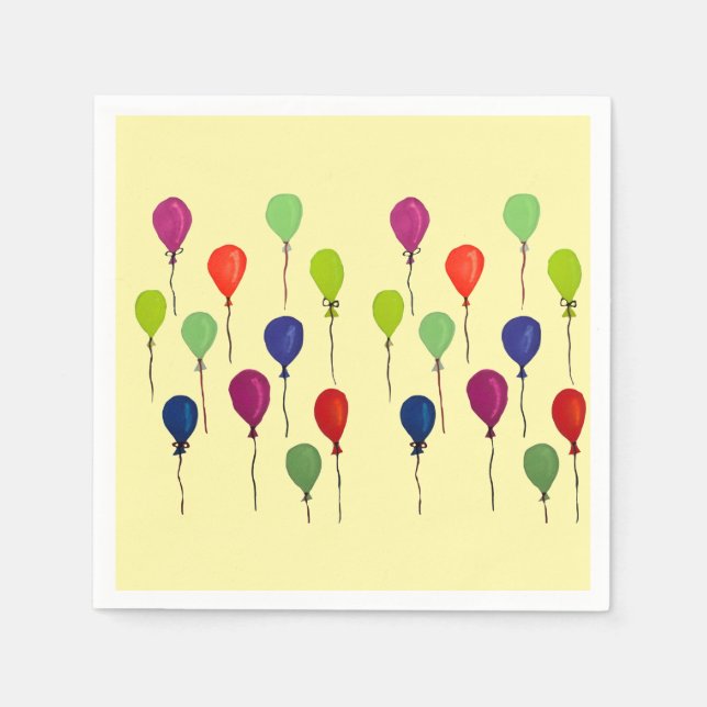 Färgglada festballonger pappersservett (Framsidan)