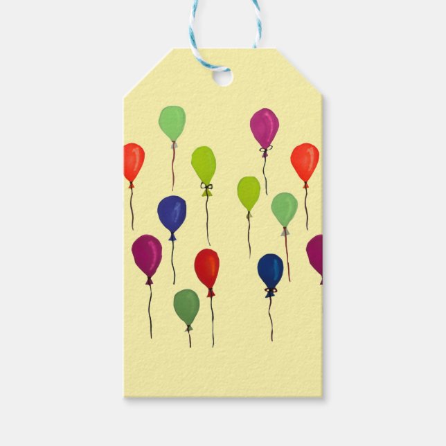 Färgglada festballonger presentetikett (Framsidan)