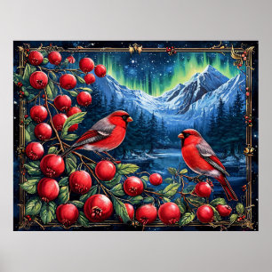 🐦 Färgglada finkar Fågelväggkonst för naturälskar Poster
