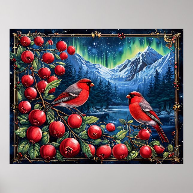 🐦 Färgglada finkar Fågelväggkonst för naturälskar Poster (Framsidan)