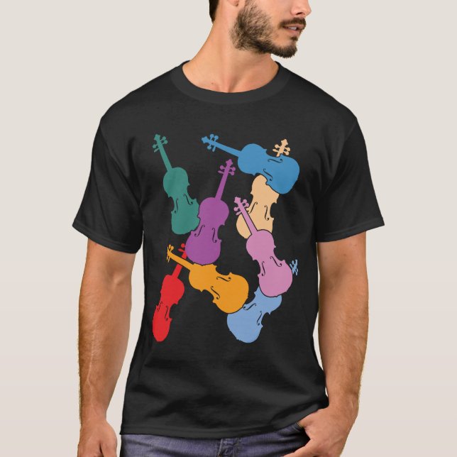 Färgglada fioler t shirt (Framsida)