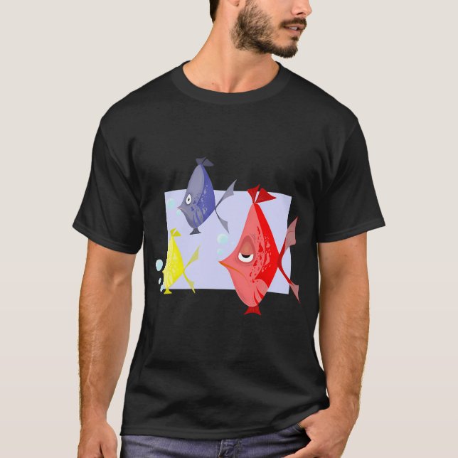 Färgglada fiskar i vattnet t shirt (Framsida)