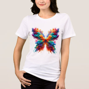 Färgglada Fjäril Vattenfärg Konst T-Shirt   Vibrer