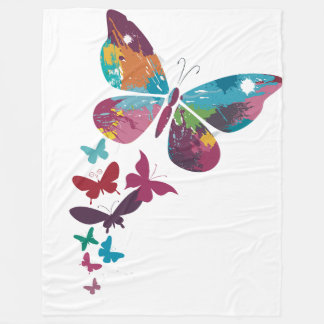 "Färgglada fjärilar… En flykt av fantasi" 🦋🎨 Fleecefilt