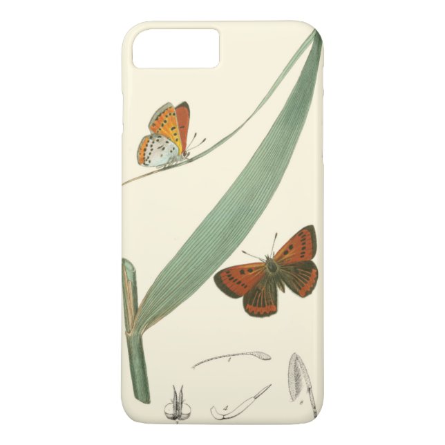 Färgglada fjärilar fladdrande runt ett blad Case-Mate iPhone skal (Baksida)