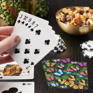 Färgglada fjärilar på blad casinokort