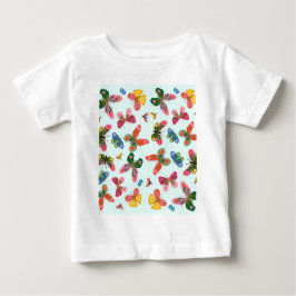 Färgglada fjärilsträdgårdsbarnkläder t shirt