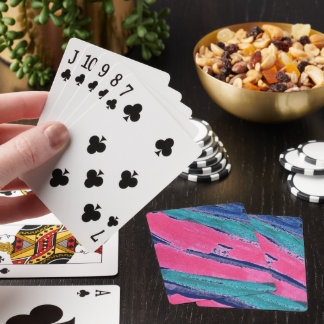 Färgglada flerstripor på blå bakgrund casinokort