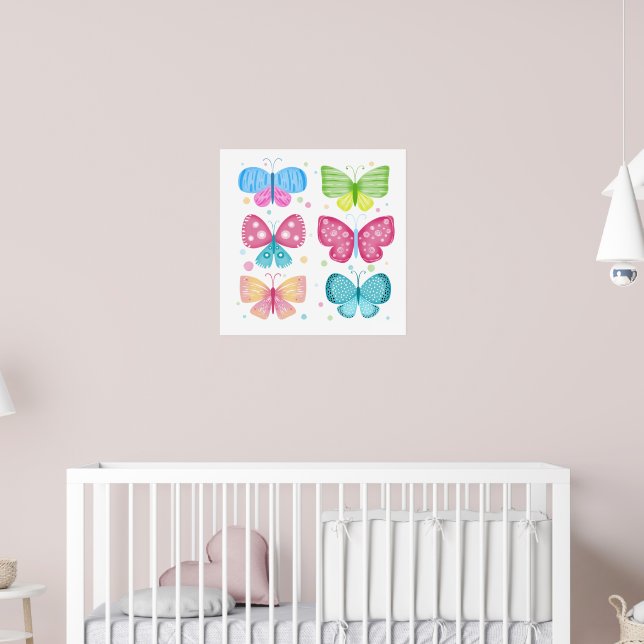 Färgglada Flutter-vänner Poster (Barnkammare 2)