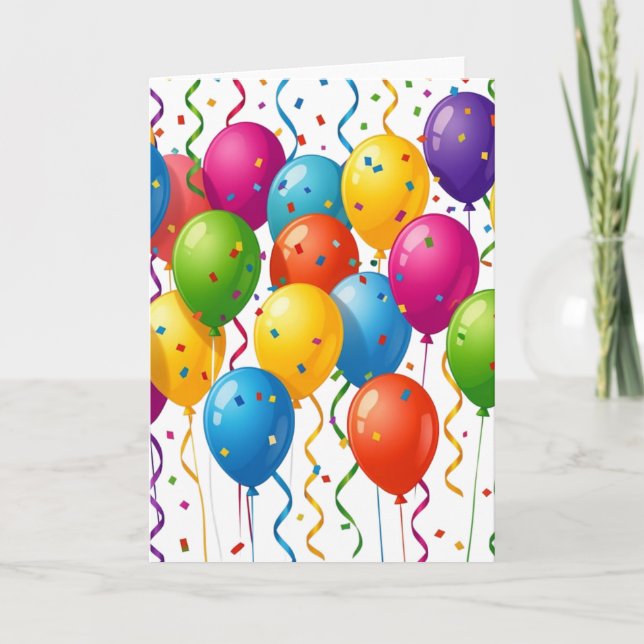 Färgglada Födelsedagsballonger Festfirande Program (Framsida)