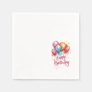 Färgglada Födelsedagsballonger Glad Födelsedag Pap Pappersservett