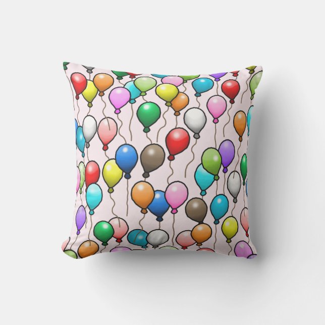Färgglada Födelsedagsballonger Kudde (Framsida)