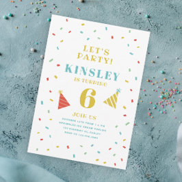 Färgglada födelsedagsfirande för barn inbjudningar