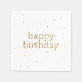 Färgglada Födelsedagsservetter med Regnbågsprickar Pappersservett