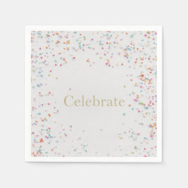 Färgglada Födelsedagsservetter med Regnbågssprinkl Pappersservett