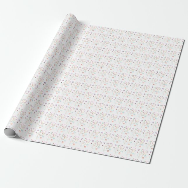Färgglada Former Presentpapper (Utrullad)