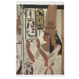 Färgglada forntida egyptiska muralmålningar Luxor Kalender