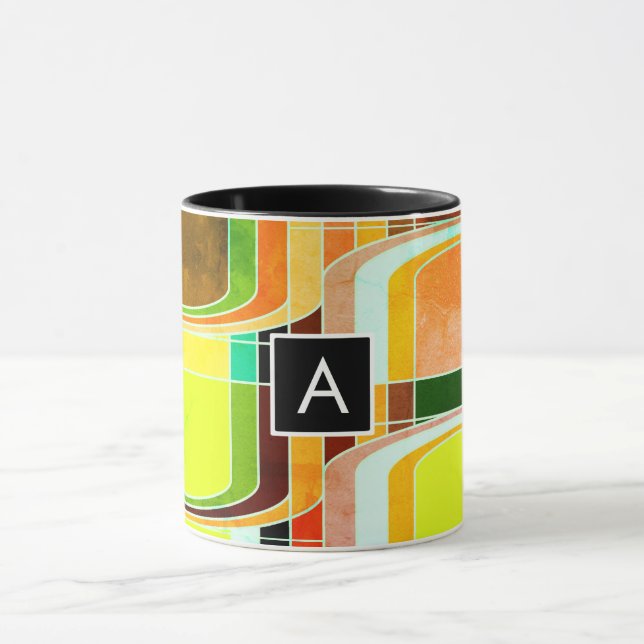 Färgglada funky retro inspirerad mugg (Center)