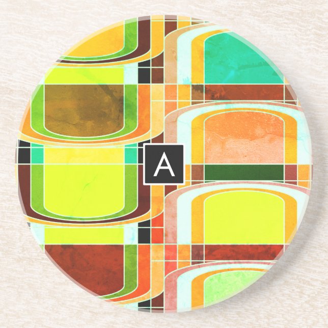 Färgglada funky retro inspirerad underlägg (Framsidan)