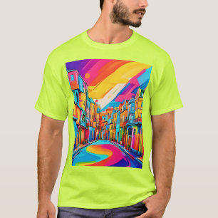 Färgglada gatumiljöer t shirt