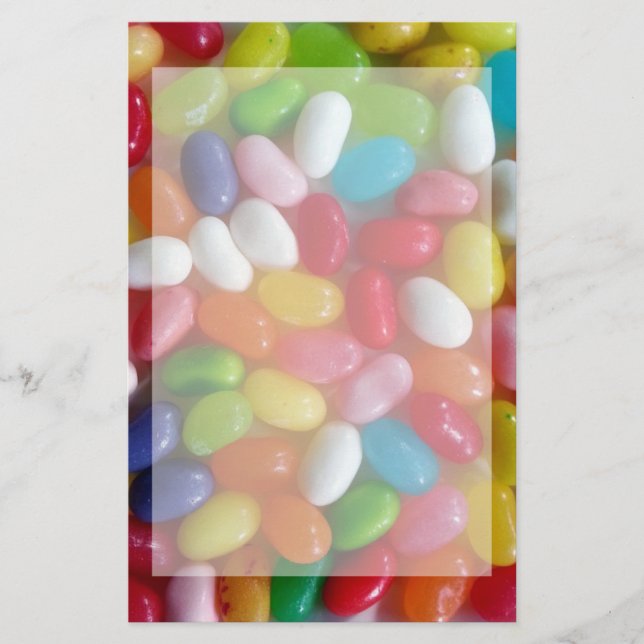 Färgglada gelébönor godis brevpapper (Framsida)