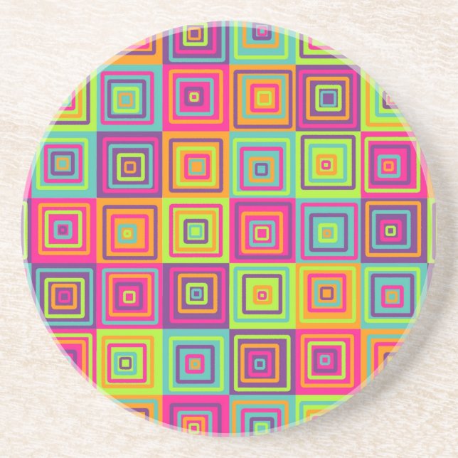 Färgglada geometriska fyrkanter underlägg (Framsidan)