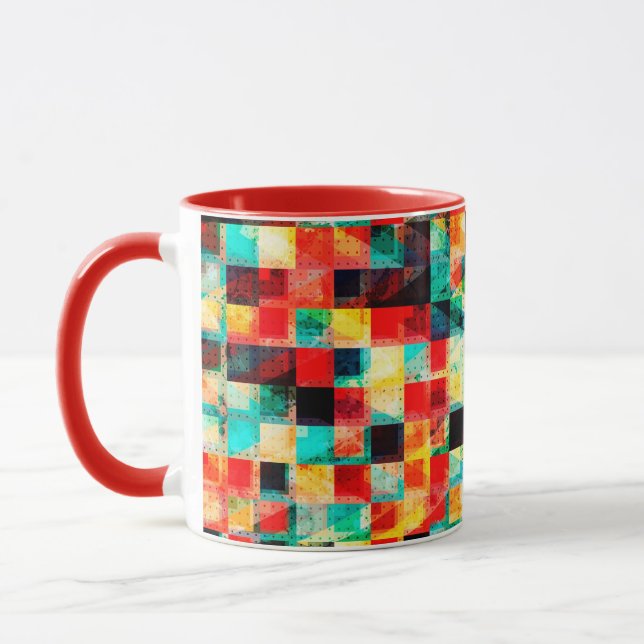 Färgglada geometriska ljusa design mugg (Vänster)